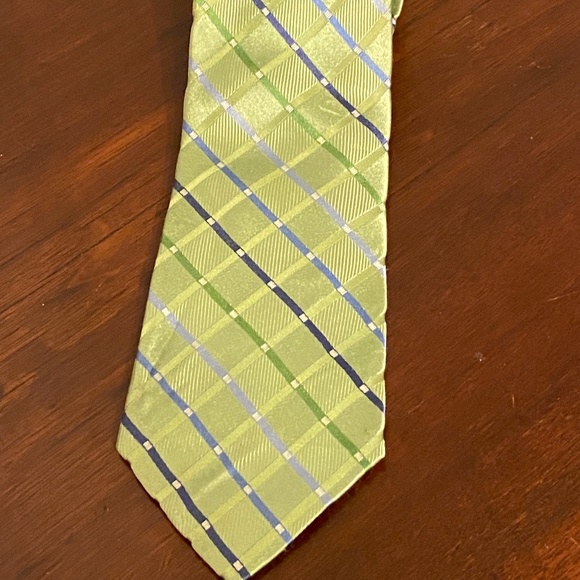 Michael Kors 100% silk green blue tie - Picture 1 of 4